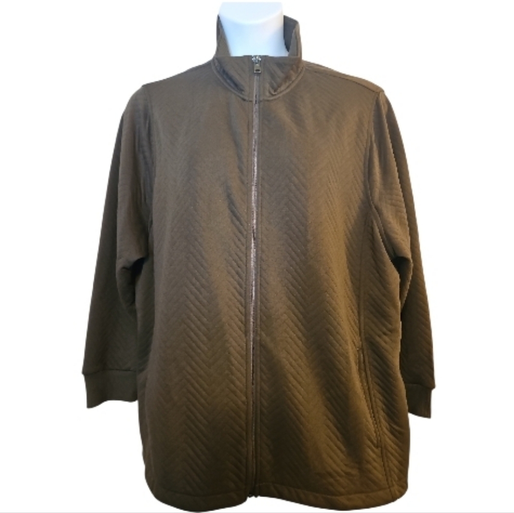 NWOT Olive Green Quilted Zip-Up Jacket